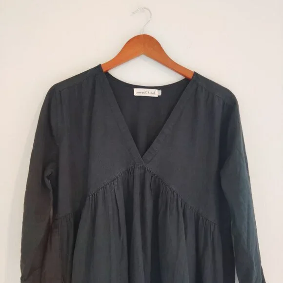 Johnny Was Black V-Neck Mini Dress - Picture 6 of 6